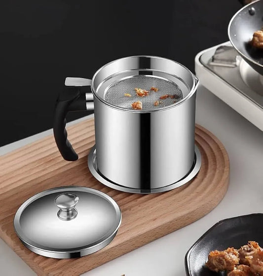 Effortless Oil Strainer Pot โ Clean, Reusable & Spill-Free Storage