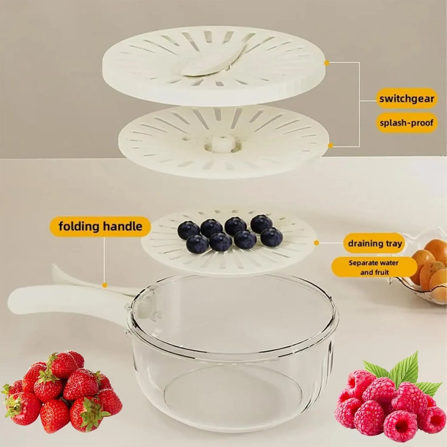 2 In 1 Multi-Functional Draining Basket With Lid