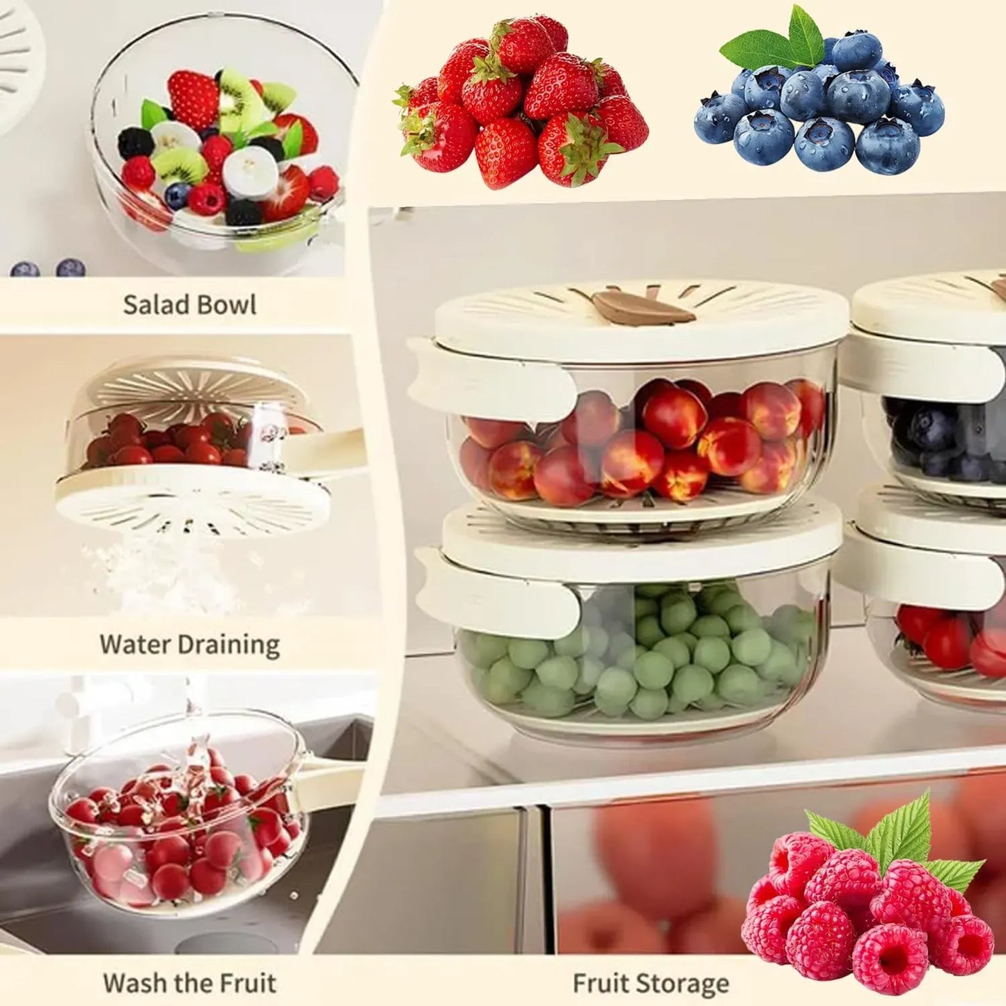 2 In 1 Multi-Functional Draining Basket With Lid