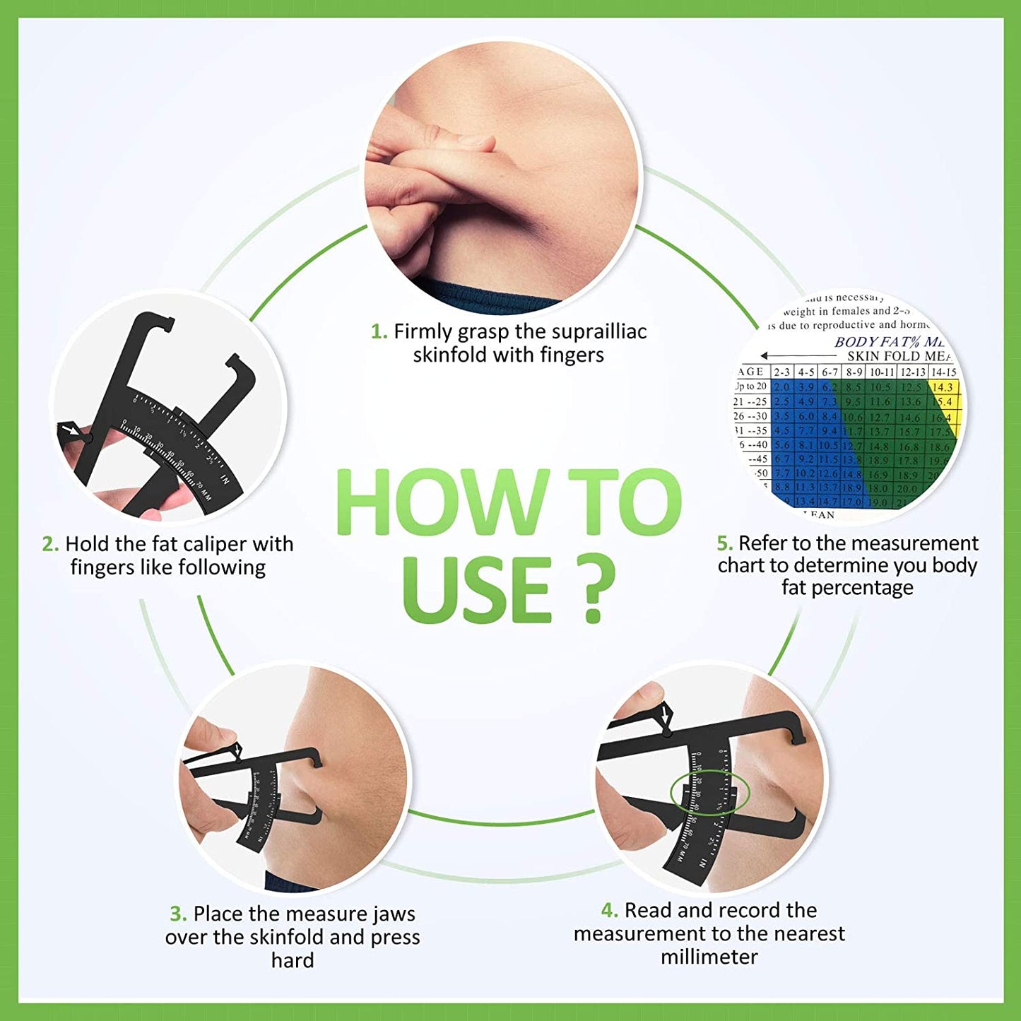 Body Fat Caliper Fat Measure Clipper