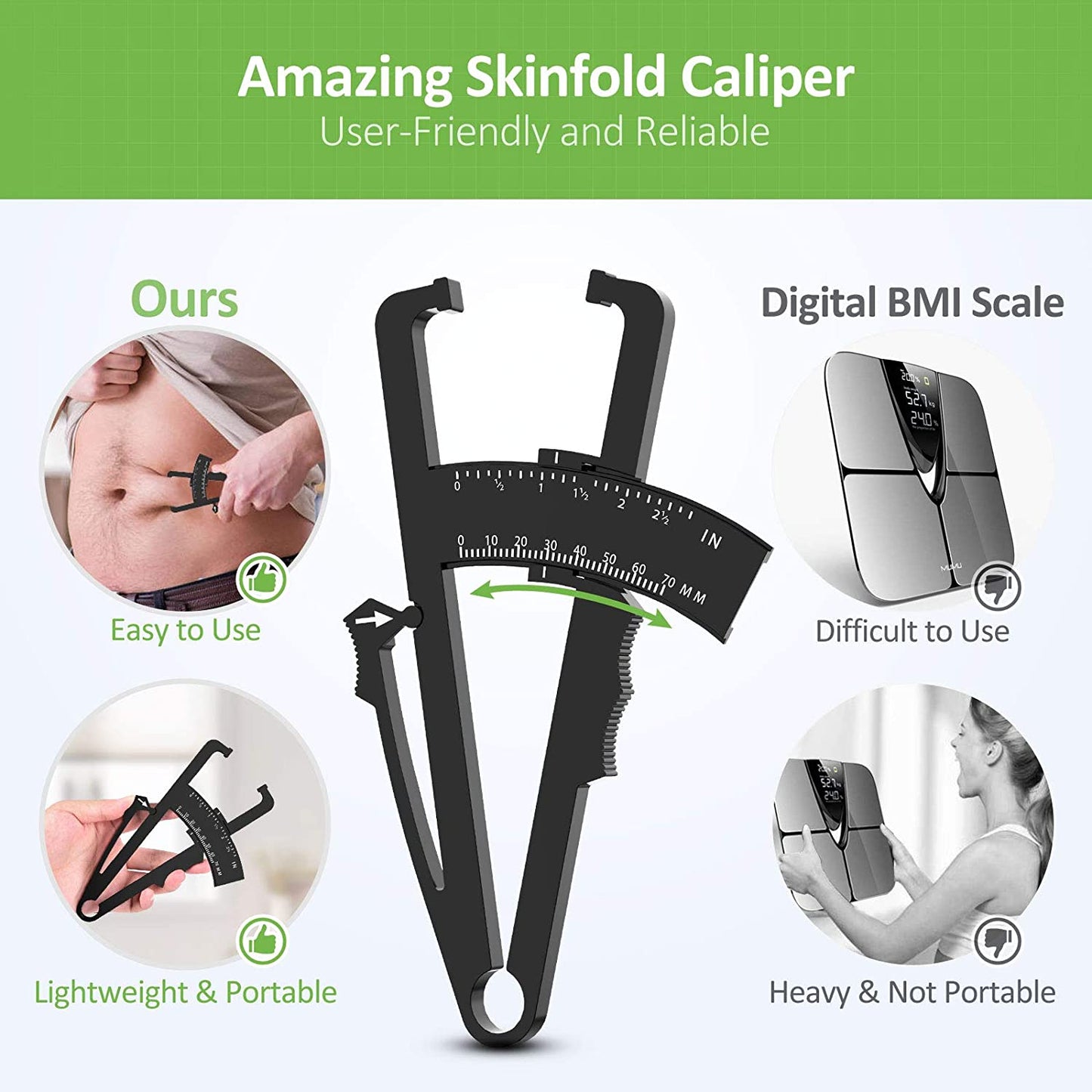 Body Fat Caliper Fat Measure Clipper